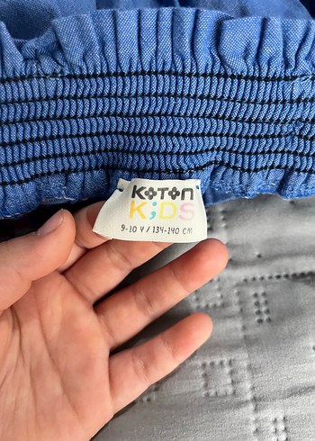 Mavi Nakışlı Volanlı Mini Etek - Görsel 3