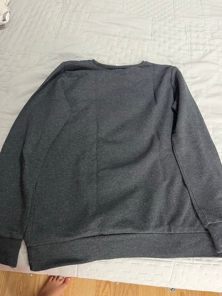Gri Baskılı Uzun Kollu Sweatshirt - Görsel 2