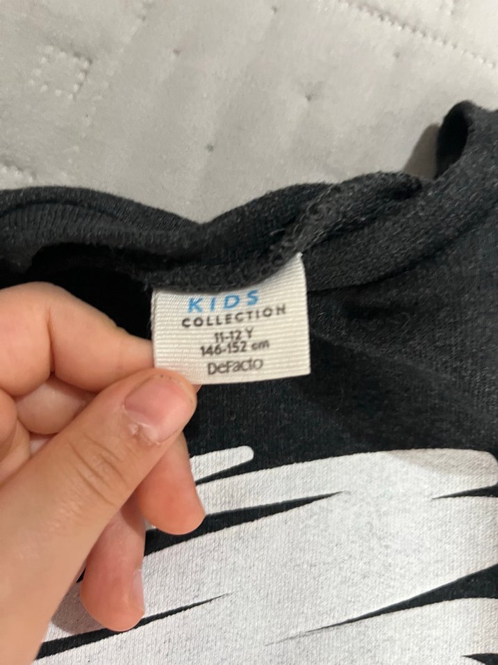 Gri Baskılı Uzun Kollu Sweatshirt - Görsel 3