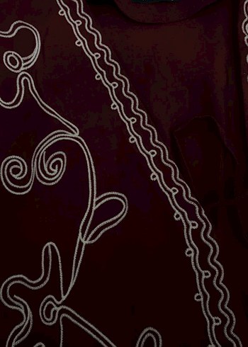 Bordo Nakışlı Bohem Kadın Ceket - Görsel 2