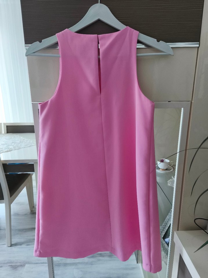 Kız Çocuk Pembe Fiyonklu Kolsuz Elbise - Görsel 2