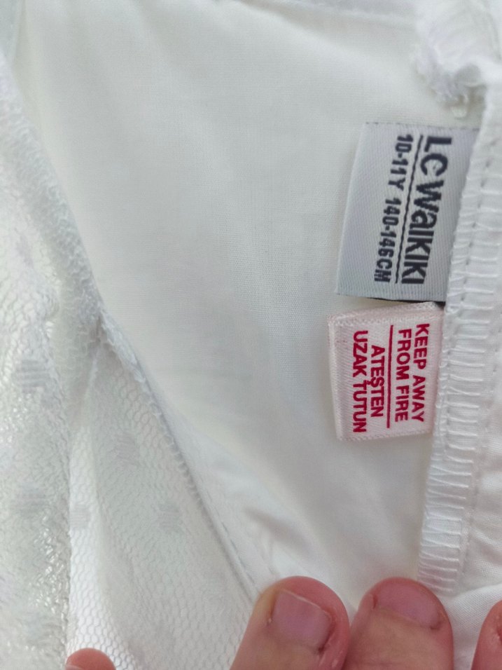 Beyaz Dantel Detaylı Kız Çocuk Elbise - Görsel 4