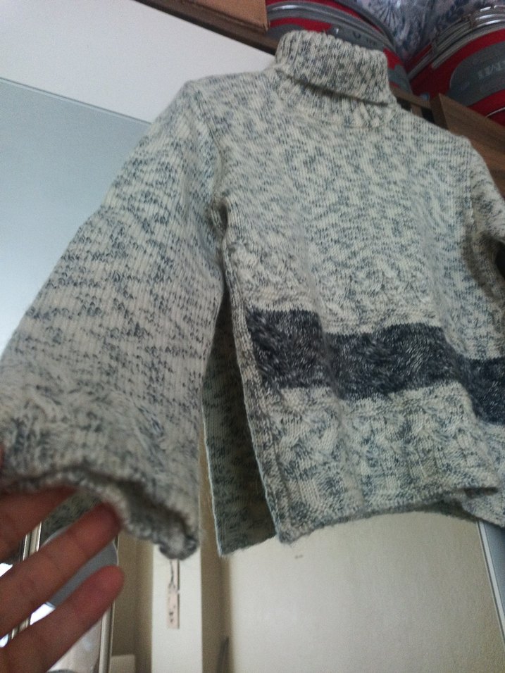 Gri Boğazlı Örgü Kadın Kazak - Görsel 2