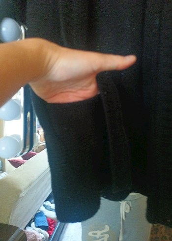 Siyah Midi Uzun Kollu Triko Hırka - Görsel 4