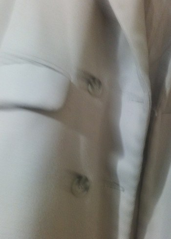 Bej Kadın Midi Boy Düğmeli Kaban - Görsel 6