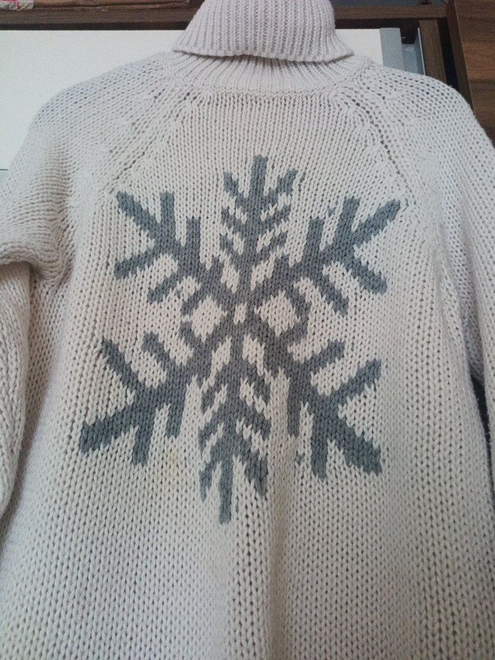 Beyaz Kadın Boğazlı Örgü Kazak - Görsel 2