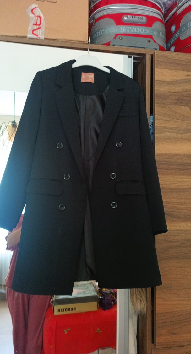 Siyah Düğmeli Kadın Blazer Ceket - Görsel 2