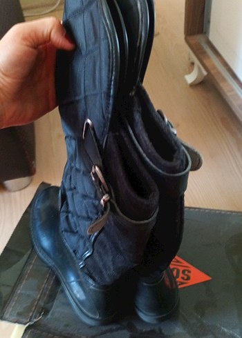 Siyah Tokalı Dizüstü Biker Çizme - Görsel 4