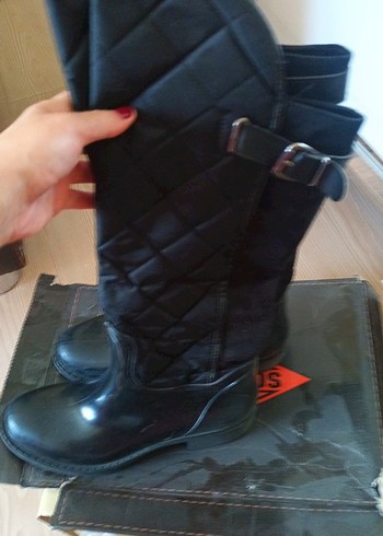 Siyah Tokalı Dizüstü Biker Çizme - Görsel 3