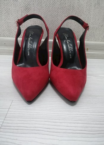 Pelinin Ayakkabıları Kırmızı Süet Stiletto Kadın Ayakkabı