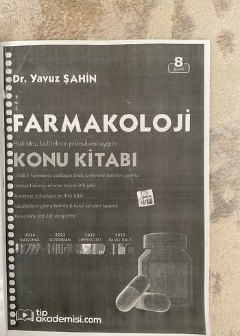 Dr. Yavuz Şahin Farmakoloji Konu + soru Kitabı