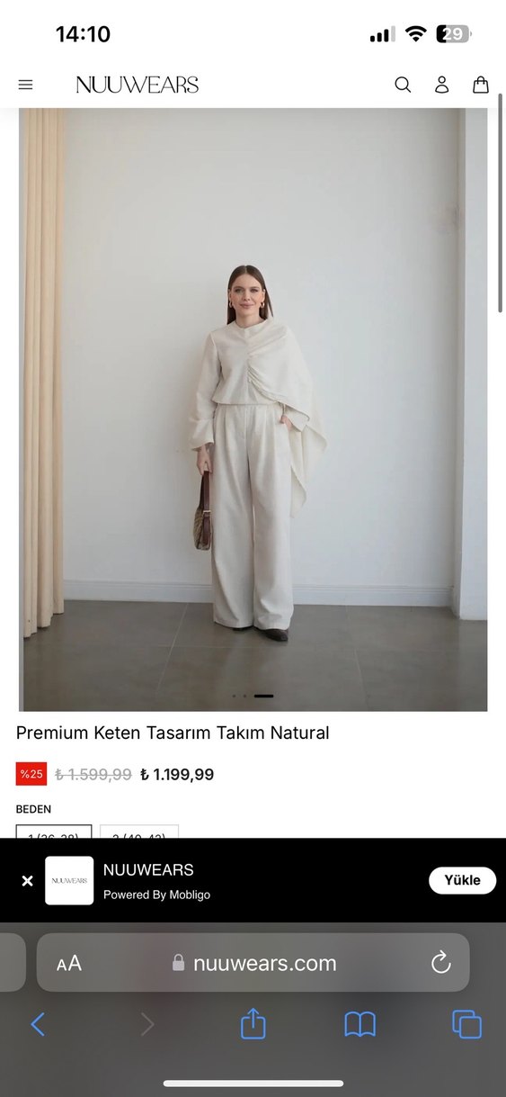 Bej Premium Keten Tasarım Takım - Görsel 2