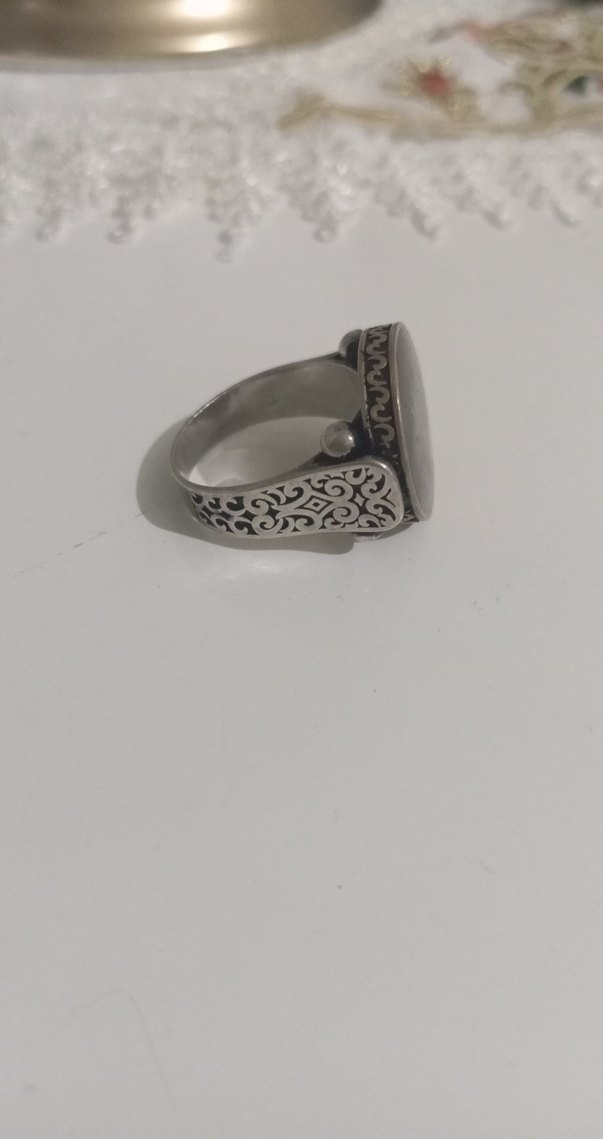 Klasik Erkek Osmanlı tuğrası gümüş Yüzük - Görsel 4
