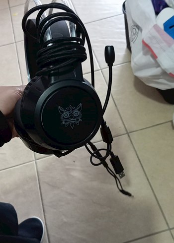 Siyah Gri Kablolu Gaming Kulaklık sıfırdan farksız - Görsel 3