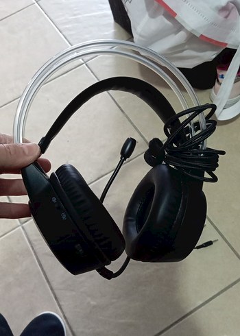 Siyah Gri Kablolu Gaming Kulaklık sıfırdan farksız - Görsel 2