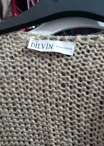 Bej V Yakalı Kadın Örgü Hırka salaş model - Görsel 4