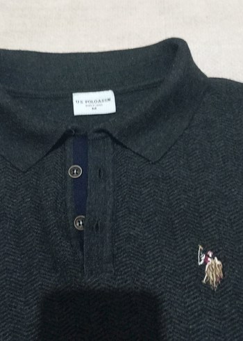 Erkek Gri Triko Polo kazak - Görsel 3