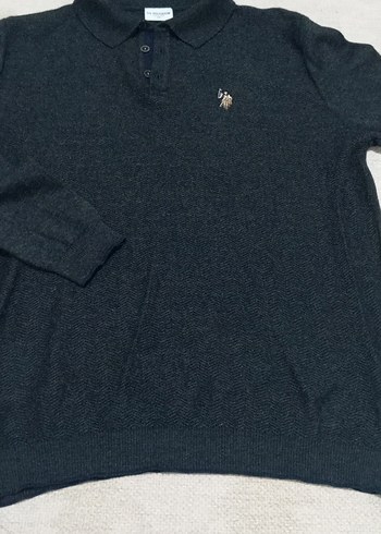 Erkek Gri Triko Polo kazak - Görsel 5