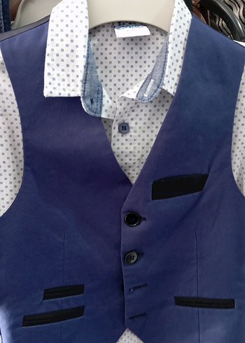 Düğmeli Erkek Çocuk Yelek Takım - Görsel 2