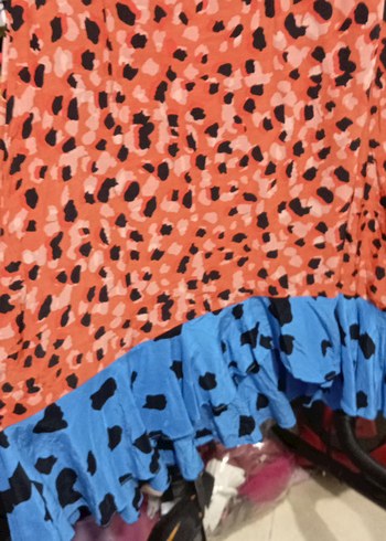 Renkli Desenli Uzun Askılı Elbise - Görsel 3