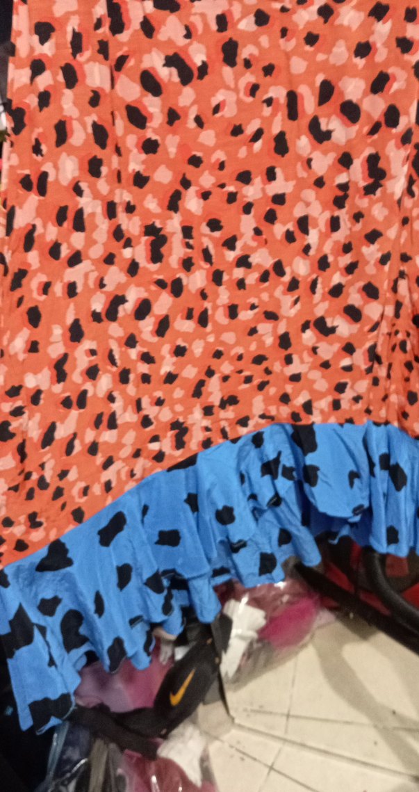 Renkli Desenli Uzun Askılı Elbise - Görsel 3