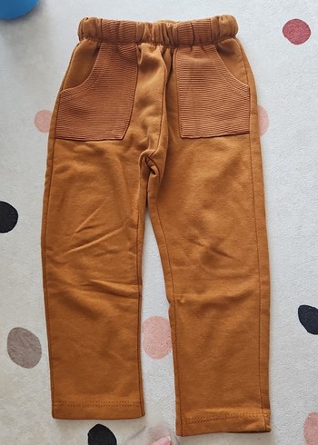 Düğmeli Kahverengi Erkek Çocuk Süet Pantolon