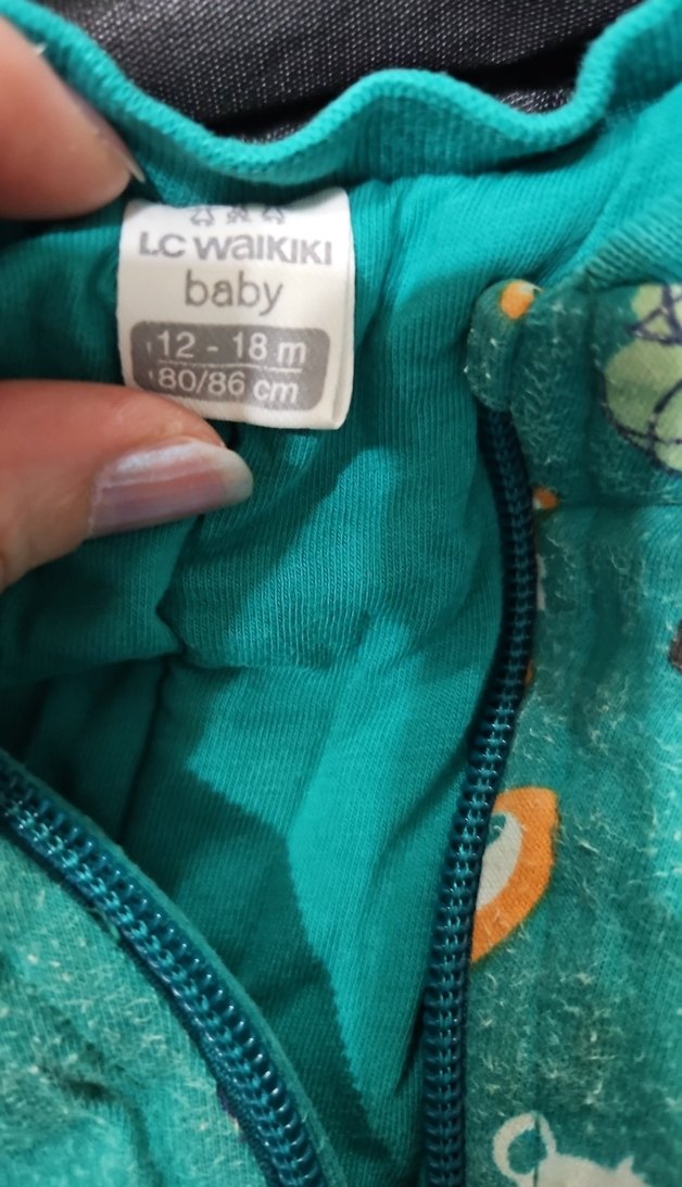 Turkuaz Baskılı Fermuarlı Bebek Tulumu - Görsel 2