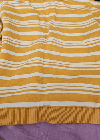 Sarı Çizgili Kız-erkek Sweatshirt - Görsel 2