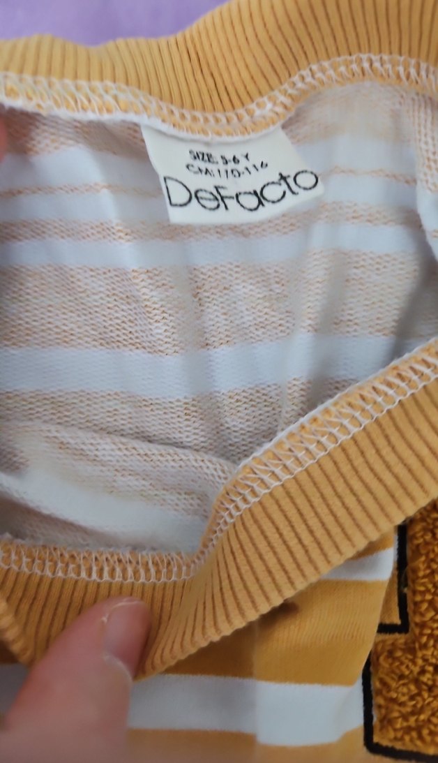 Sarı Çizgili Kız-erkek Sweatshirt - Görsel 3