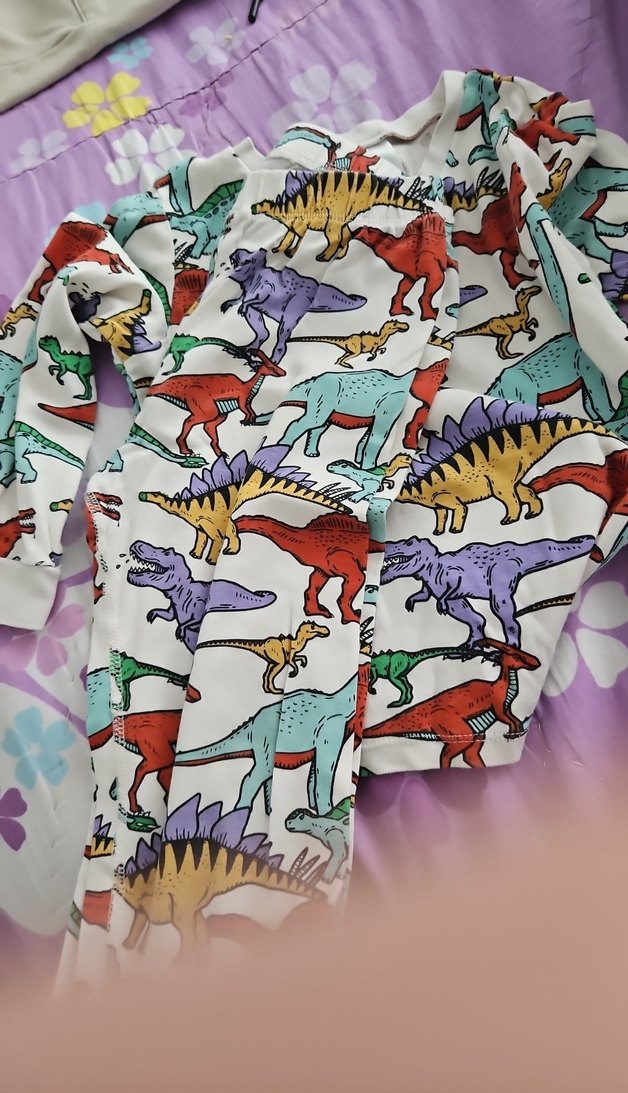 Renkli Dinozor Baskılı Erkek Çocuk Pijama Takımı - Görsel 2