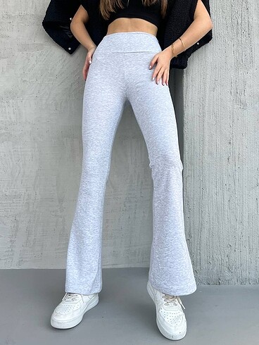 l Beden gri Renk Bershka İspanyol paça tayt