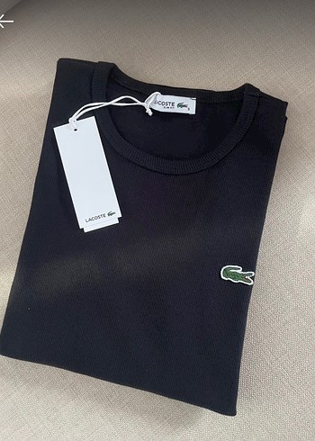 Lacoste Siyah Bisiklet Yaka Tisort
