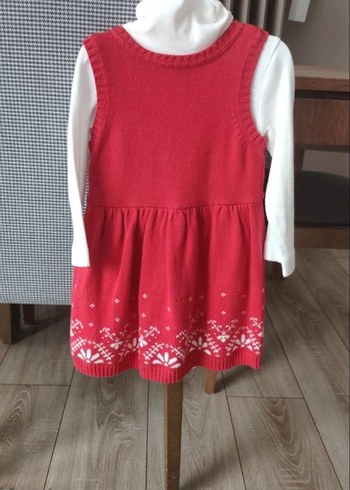 12-18 Ay Beden Kız Çocuk Kırmızı Triko Elbise #carters
