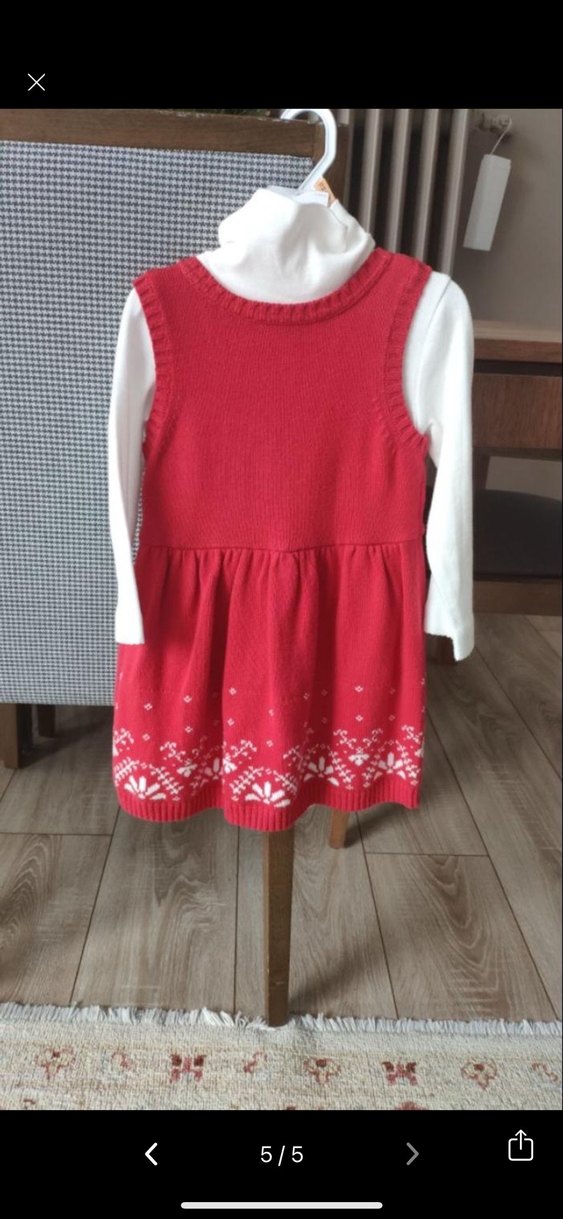 Kız Çocuk Kırmızı Triko Elbise #carters - Görsel 5