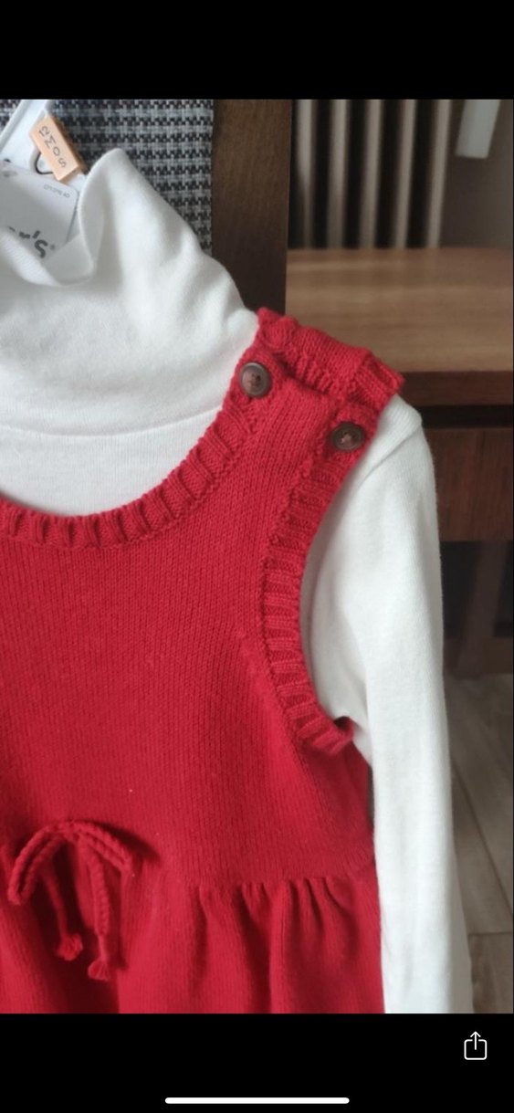 Kız Çocuk Kırmızı Triko Elbise #carters - Görsel 3