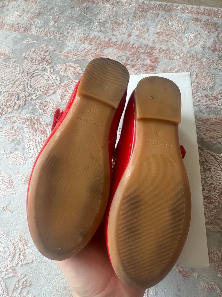 Kız Çocuk Kırmızı Payetli Babet Ayakkabı - Görsel 3