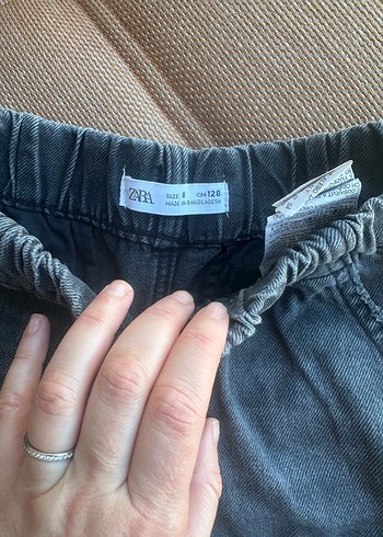 Gri kız Çocuk Bol Kesim Denim Pantolon - Görsel 2