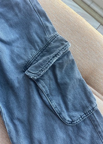 Gri kız Çocuk Bol Kesim Denim Pantolon - Görsel 4
