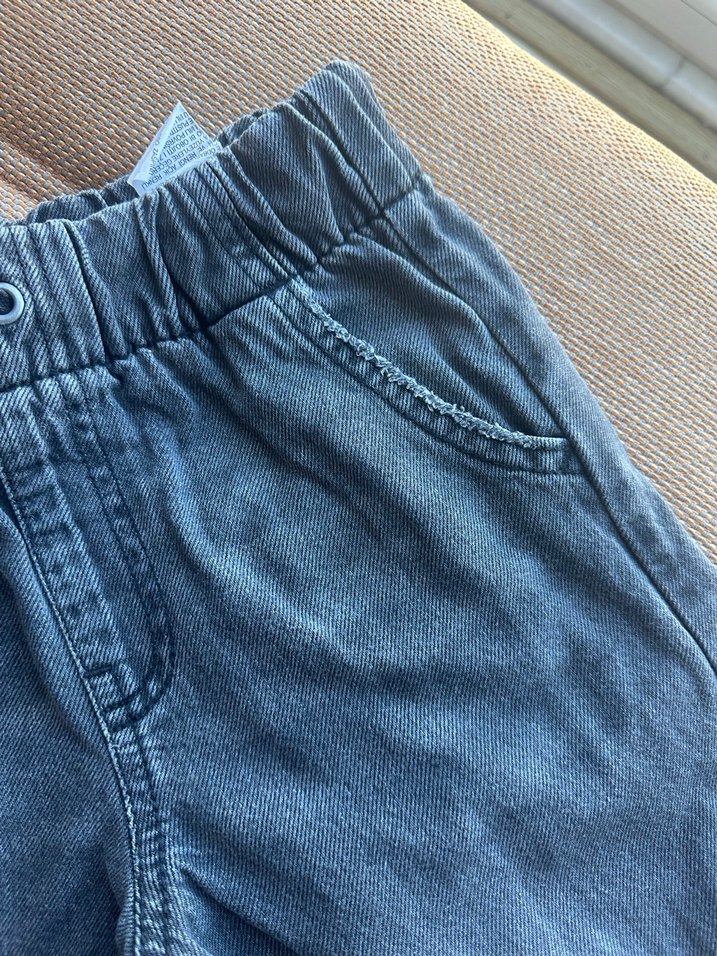 Gri kız Çocuk Bol Kesim Denim Pantolon - Görsel 3