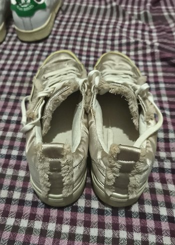 Kadın Bej Keten Spor Ayakkabı Kürklü - Görsel 2