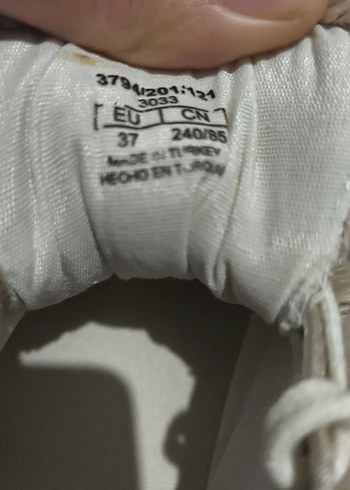 Kadın Bej Keten Spor Ayakkabı Kürklü - Görsel 4