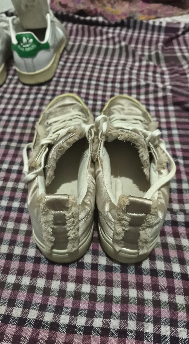 Kadın Bej Keten Spor Ayakkabı Kürklü - Görsel 2