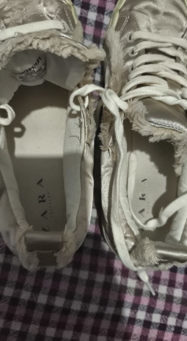 Kadın Bej Keten Spor Ayakkabı Kürklü - Görsel 5