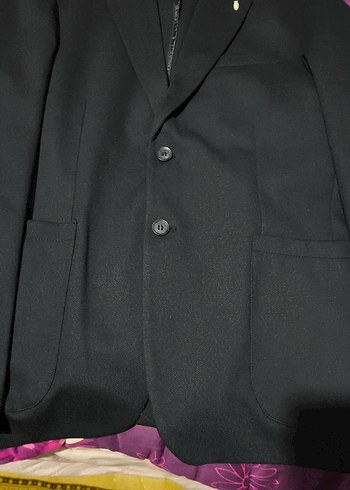 Erkek Siyah Düğmeli Ofis Takım Ceketi - Görsel 2