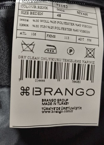 BRANGO ÖZEL BİR MARKASiyah Midi Erkek Kaban - Görsel 8