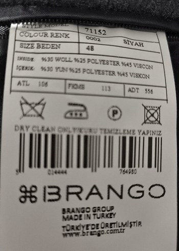 BRANGO ÖZEL BİR MARKASiyah Midi Erkek Kaban - Görsel 7