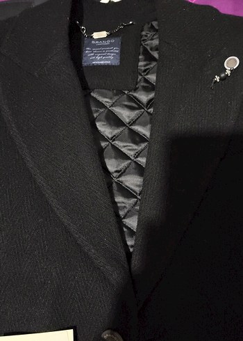 BRANGO ÖZEL BİR MARKASiyah Midi Erkek Kaban - Görsel 11