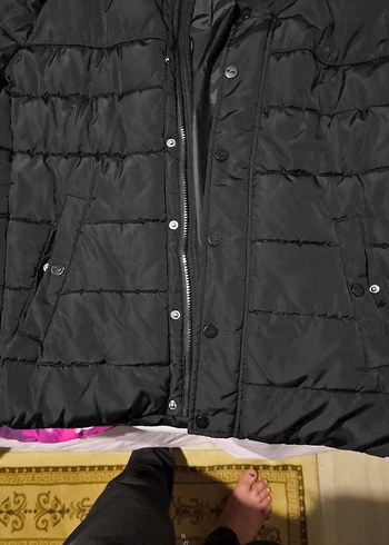 Düğmeli Siyah Midi Kışlık erkek Mont - Görsel 3