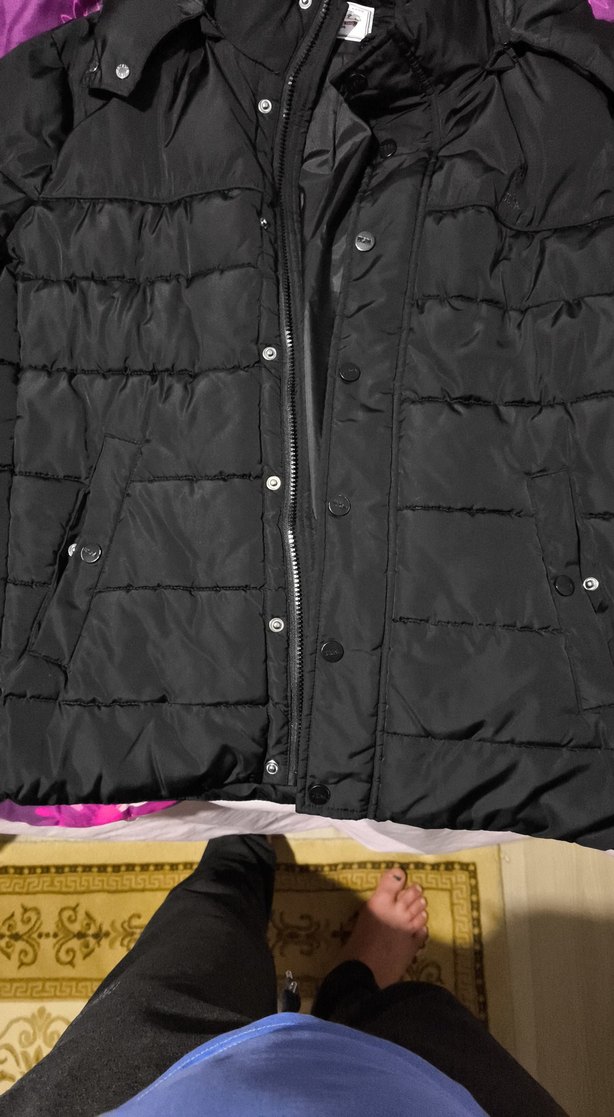 Düğmeli Siyah Midi Kışlık erkek Mont - Görsel 3