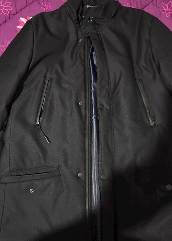 Fermuarlı Siyah Erkek Midi Ceket - Görsel 2